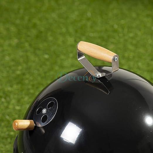 Portable Football Style BBQ Grill with Heat Control | Countertop Charcoal Barbecue Grill
