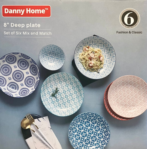 Danny Home Multicolour Deep Plate (6Pcs)
