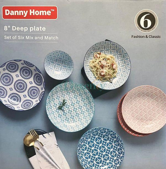 Danny Home Multicolour Deep Plate (6Pcs)
