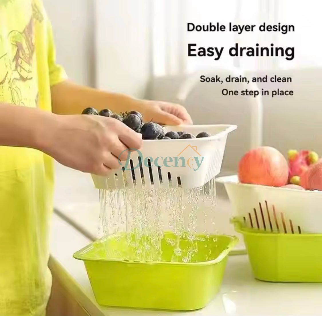 2 In 1 Plastic Drainage Basket