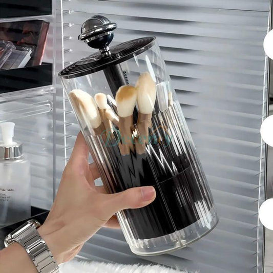 Automatic Lifting Clear Waterproof Dustproof Makeup Brushes Storage Organizer