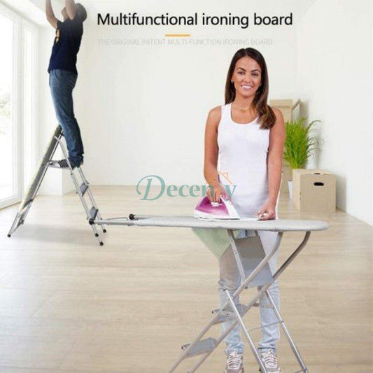 Folding Ironing Board Ladder Multi-Functional With 3-Steps Ladder - Decency
