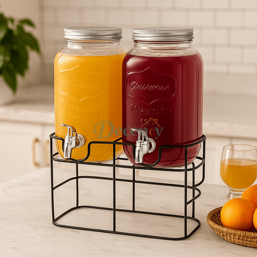 Double Glass Water Dispenser with Metal Stand – 8 Ltr