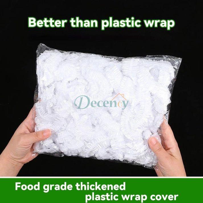 Disposable Food Cover Plastic Wrap Elastic-Pack of 100 - Decency
