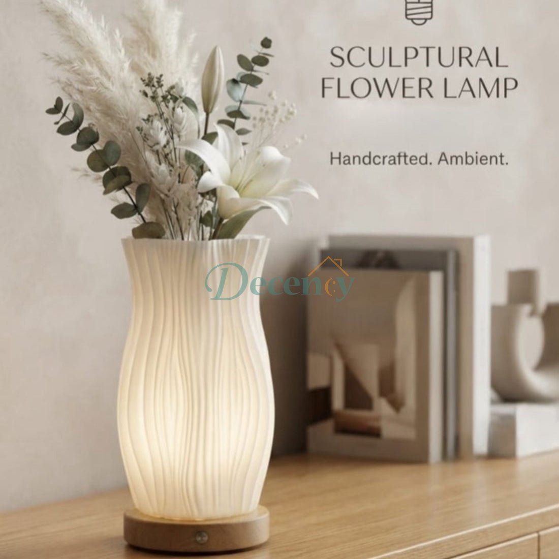 LED Flower Vase Lamp for Home Decor