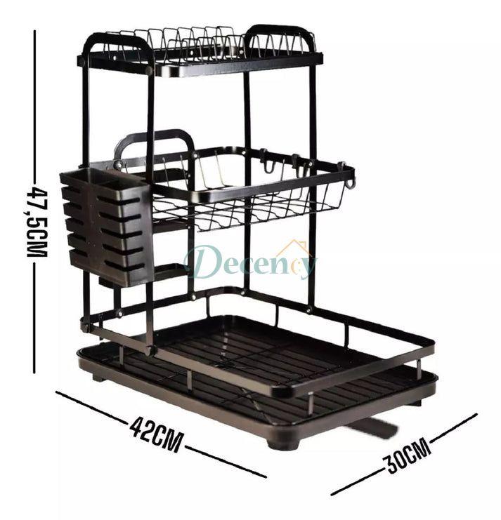 PREMIUM 3 LEVEL DISH DRYING RACK