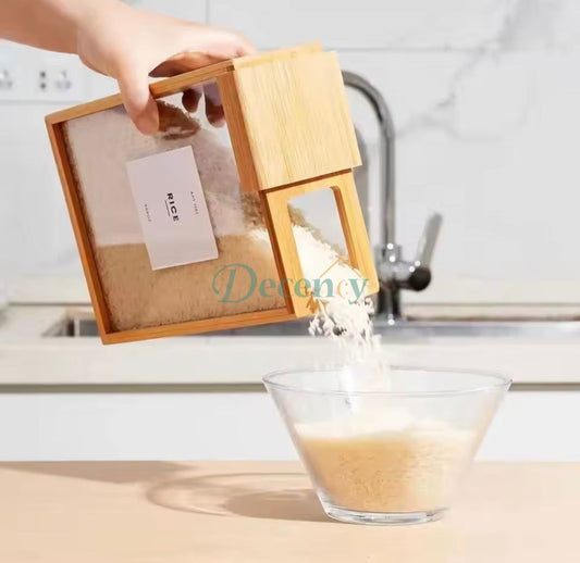Wooden Cereal Storage Jar