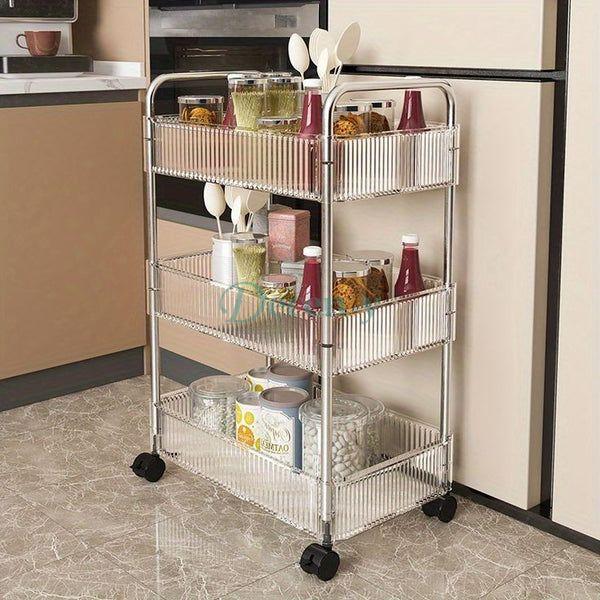 3 Layer Ripple Square Transparent Shelf