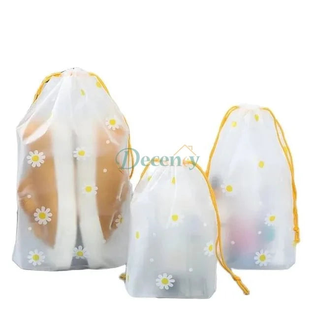 Waterproof Daisy Drawstring Bag Portable Travel Organizer