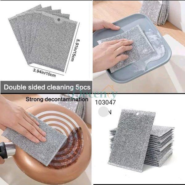 5 Pcs Double Sided Dish Cleaner