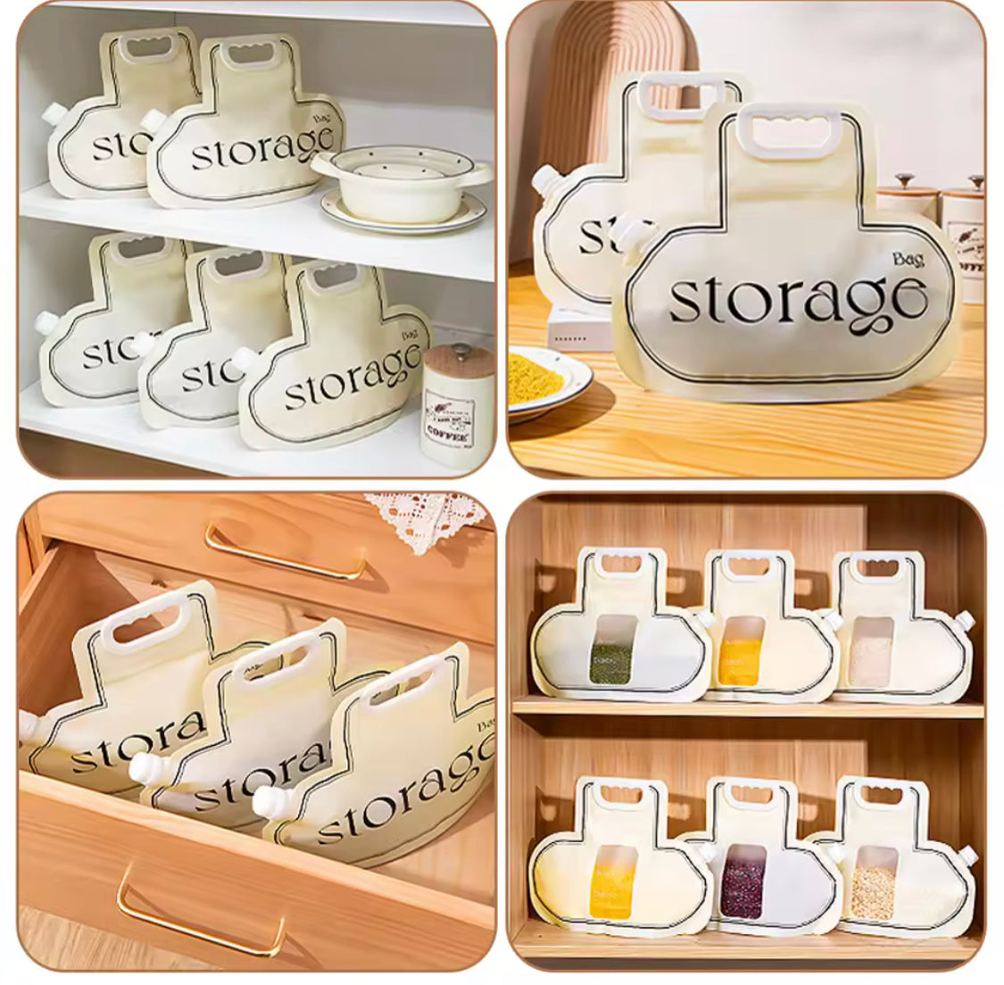 Set Of 3 Food Storage Bag