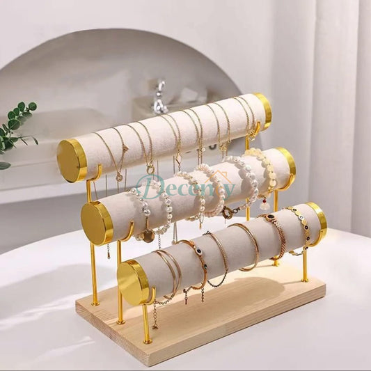 3 Layer Velvet Display Jewellery Organizer