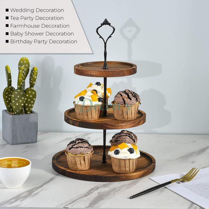 Wooden Tiered Cupcake Stand
