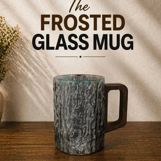 Premium Textured Glass Mug Set – Stylish Hammered Design