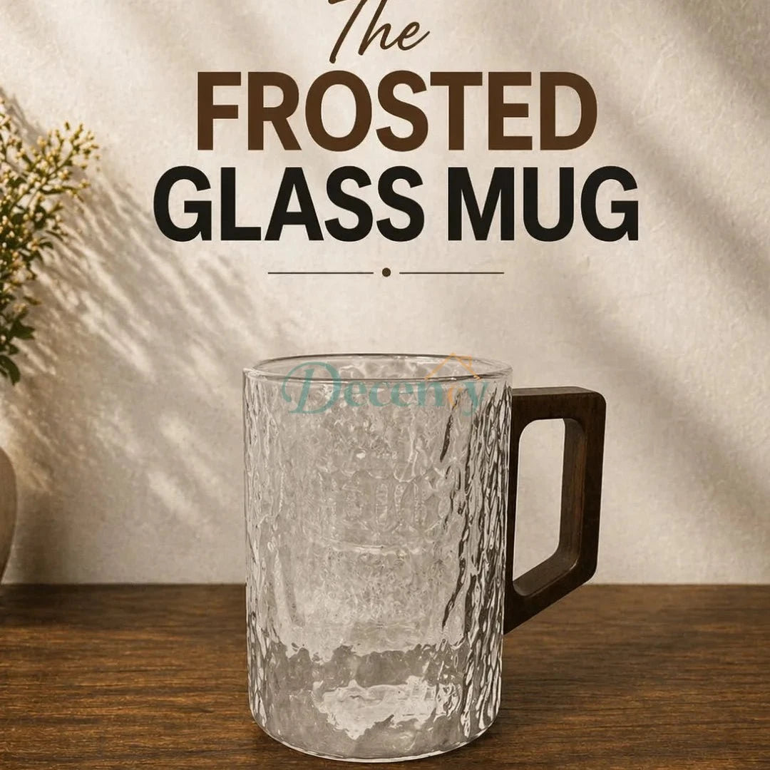 Premium Textured Glass Mug Set – Stylish Hammered Design