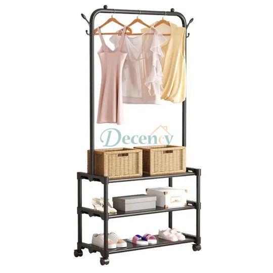 Household Hanger For Clothes, Floor Standing With Shoe Rack, Bedroom Organizer