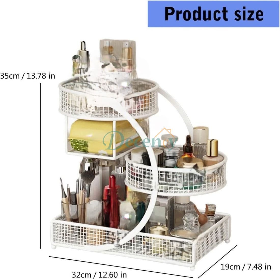 3 Layer Metal Cosmetics Makeup Organizer