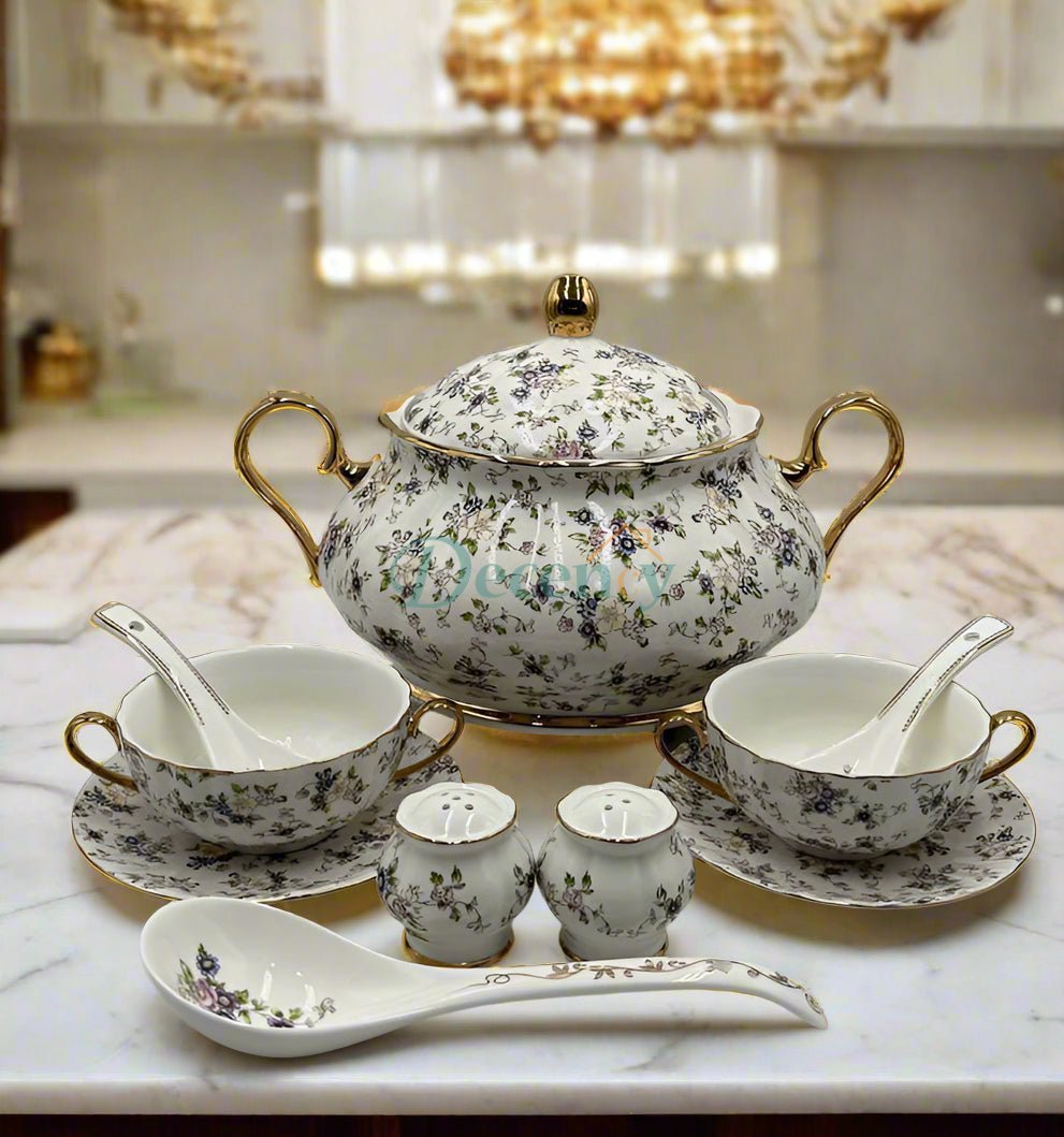Royal Albert 23-Piece Soup Set (5 Persons) Classic Elegance | Fine Porcelain | Complete Soup Service