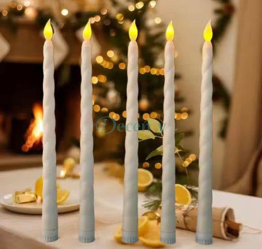 LED Flameless Candlesticks for Decor Elegant Taper-Style LED Candles – Battery Operated & Safe