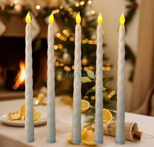 LED Flameless Candlesticks for Decor Elegant Taper-Style LED Candles – Battery Operated & Safe