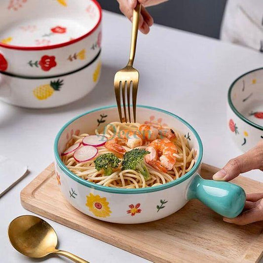 Ceramic Noodles Bowl with Handle