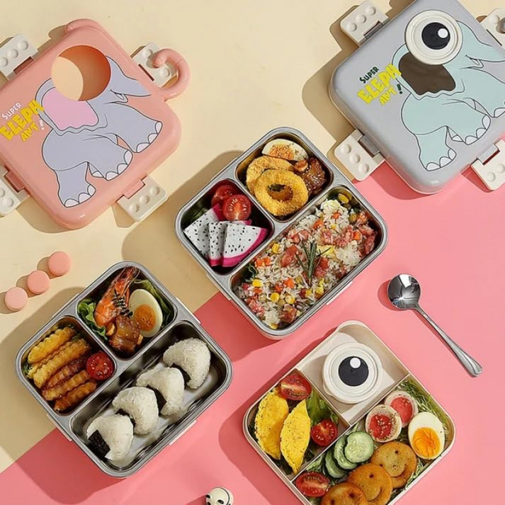 Super Elephant Cartoon Lunch Box With Compartments