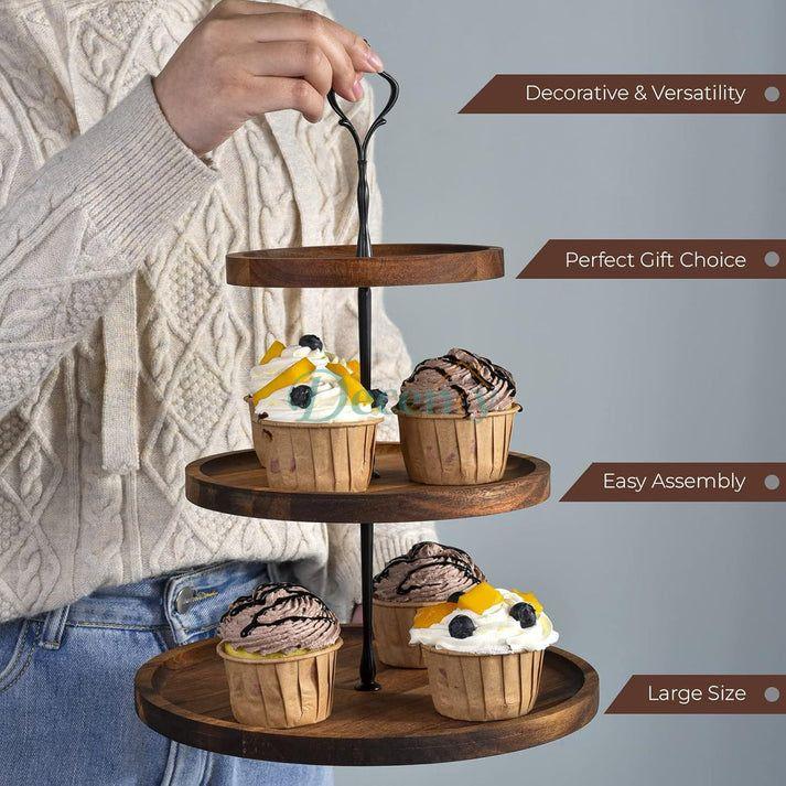 Wooden Tiered Cupcake Stand