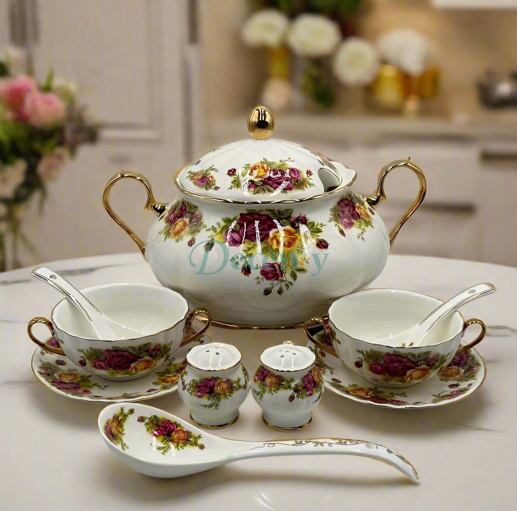 Royal Albert 23-Piece Soup Set (1 Person) Luxury Solo Dining | Fine Porcelain | Elegant Design