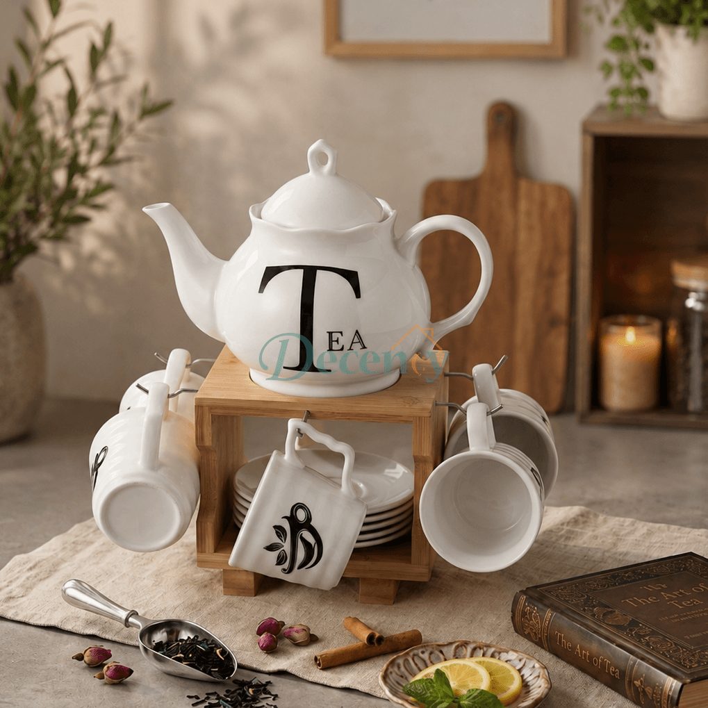Nordic Charm Ceramic Tea & Coffee Gift Set – 15 Pieces