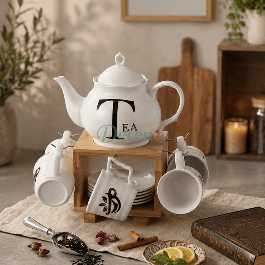 Nordic Charm Ceramic Tea & Coffee Gift Set – 15 Pieces