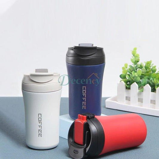 New Coffee Thermos with Dual Drink Sip and Straw