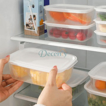 Set of 4 Refrigerator Food Storage Box, Transparent Refrigerator Food Storage Box