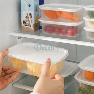 Set of 4 Refrigerator Food Storage Box, Transparent Refrigerator Food Storage Box