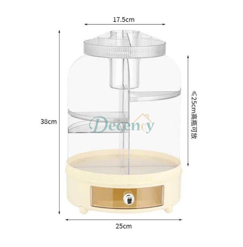 Rotating Cosmetics Organizer With Dust Proof