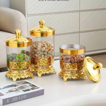 3Pcs Transparent Candy Jar With Lid, Dry Food Storage Container, Cookie Jar