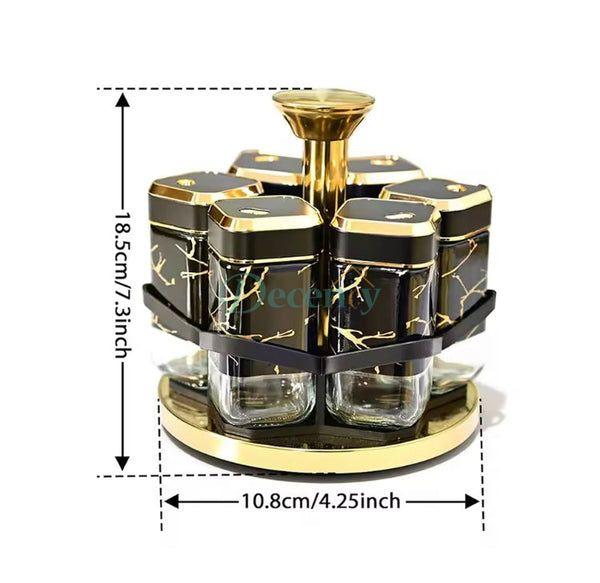 6 Pcs Rotating Spice Jars Organizer