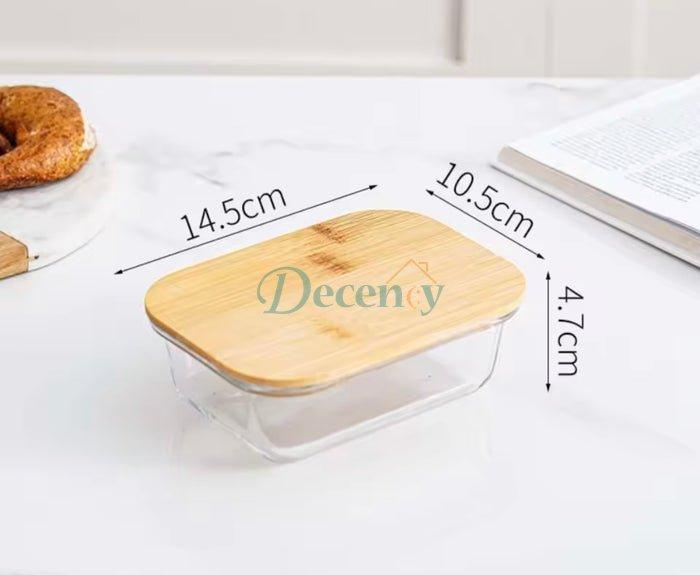 Set of 3 Glass Lunch Boxes with Bamboo Lids