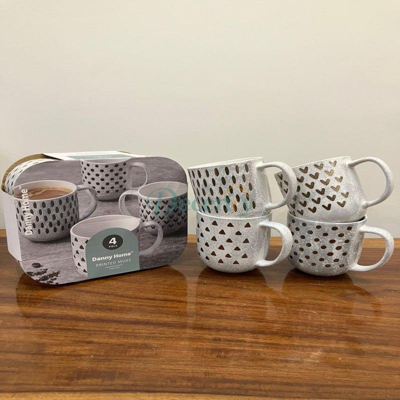 "Danny Home Grey Mugs, 4Pcs".