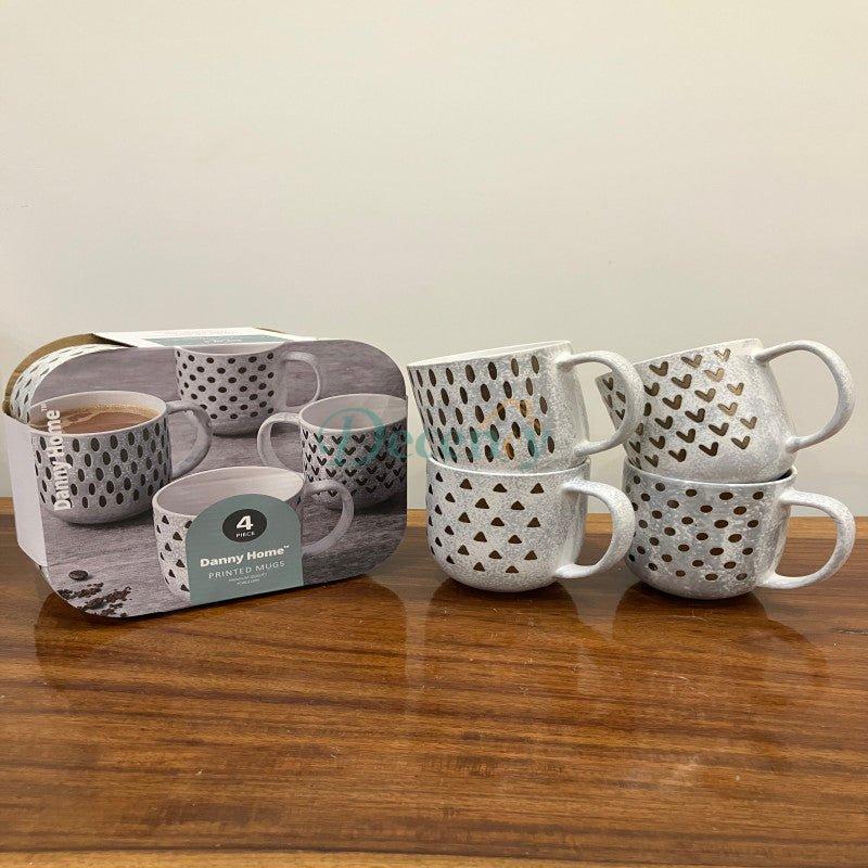"Danny Home Grey Mugs, 4Pcs".