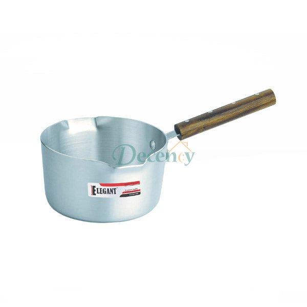 Elegant non-stick milk pan with ergonomic handle and pour spout – ideal for heating milk, sauces, and soups on all stovetops