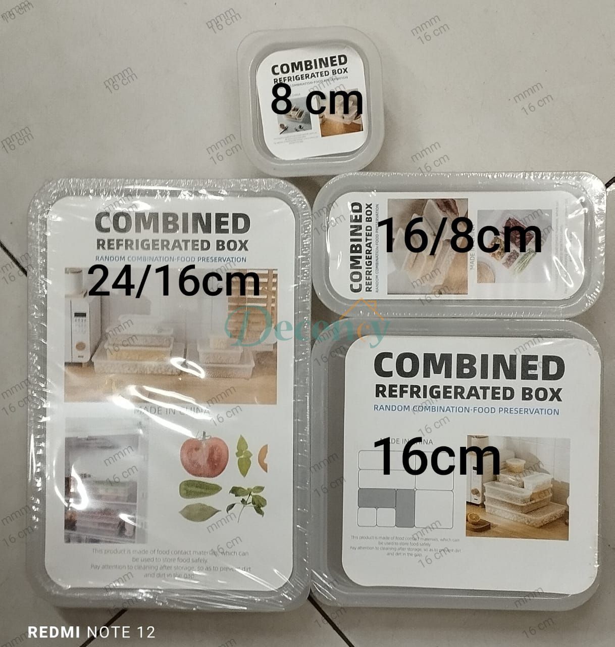 Set of 4 Refrigerator Food Storage Box, Transparent Refrigerator Food Storage Box