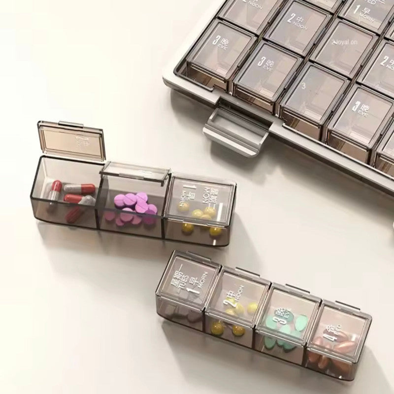 Portable 21 Grids Medicine Container Box