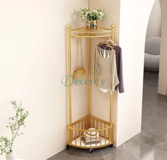 Metal Corner Rack with Wheels