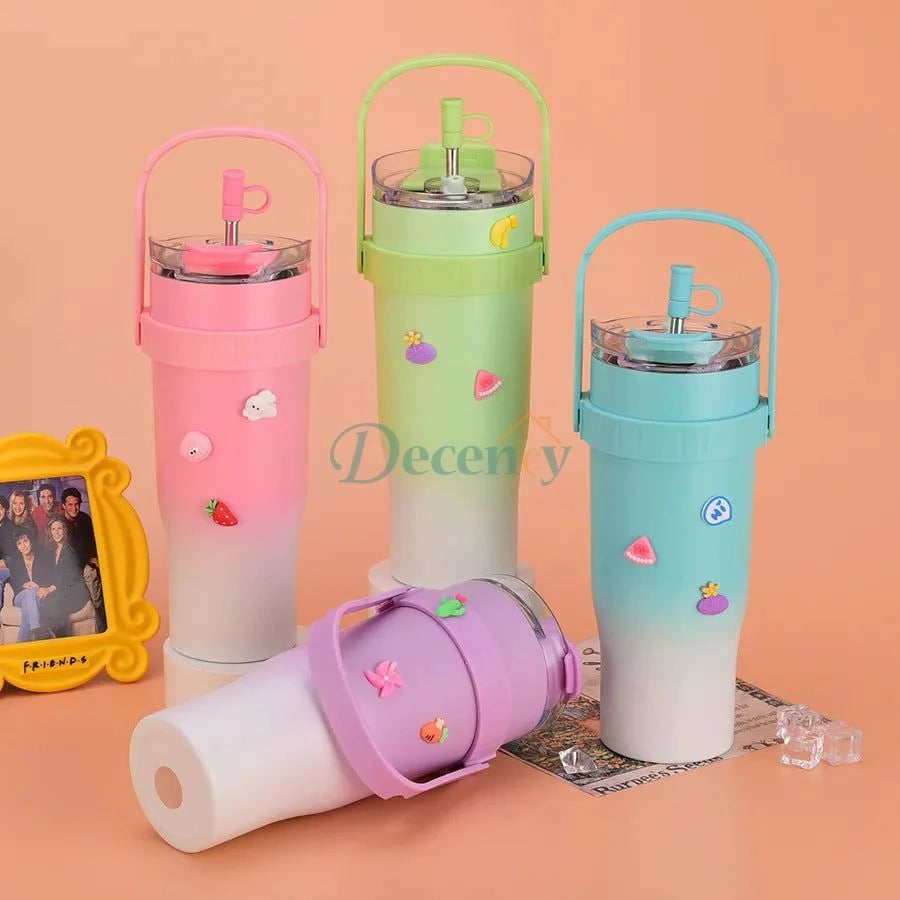 40oz Cute Tumbler Cup with Straw Lid