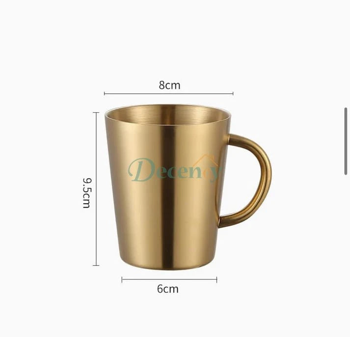 Golden Double Wall Coffee Mug