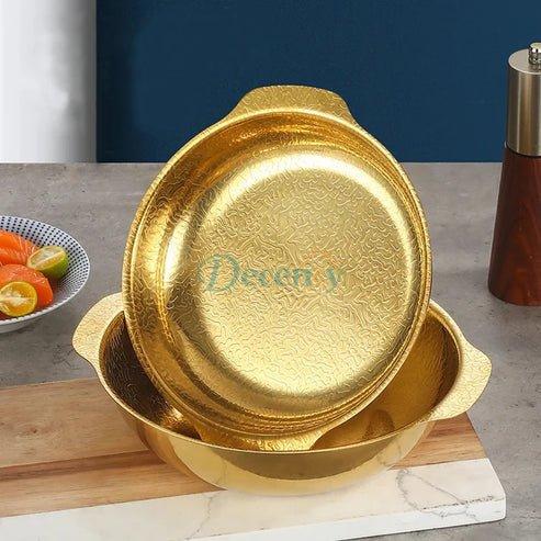 Golden Elegance Textured Bowl -Classic Luxury for Dining