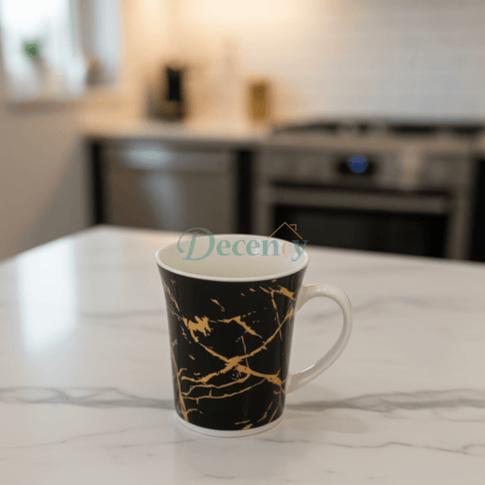 Elegant Black Marble Mug – Luxury Ceramic Design