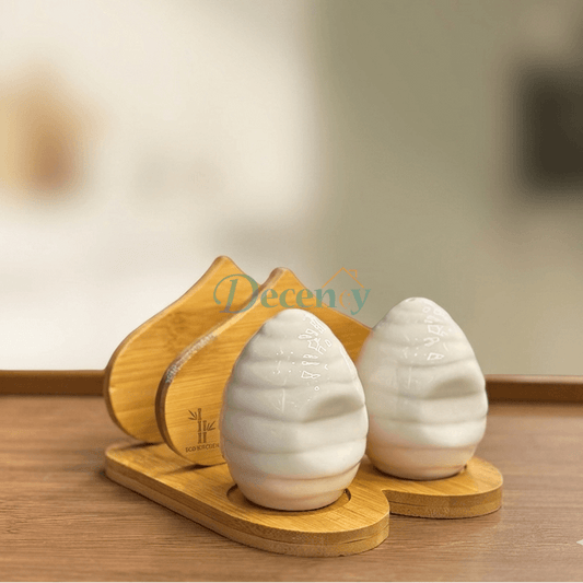 Egg Shape Salt & Pepper With Napkin holder