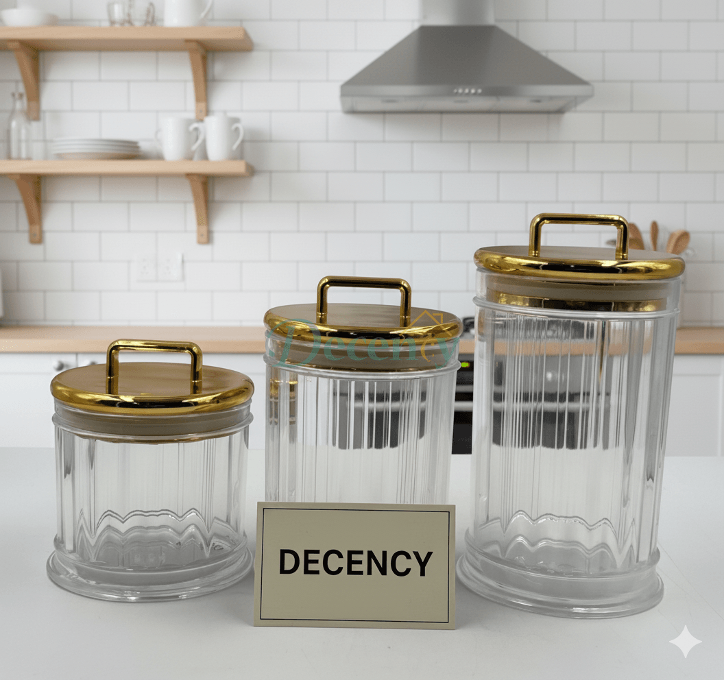 3-Piece Acrylic Storage Jar Set– Elegant & Versatile (3)