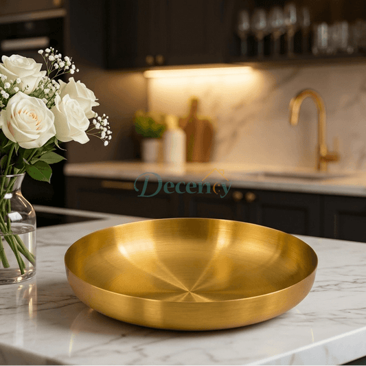 Luxury Gold Stainless Steel Seasoning & Serving Dish – 23cm